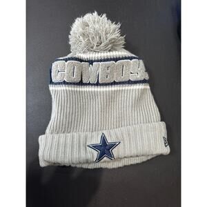 New Era NFL Dallas Cowboys Embroidered Pom‎ Beanie Adult Gray Blue